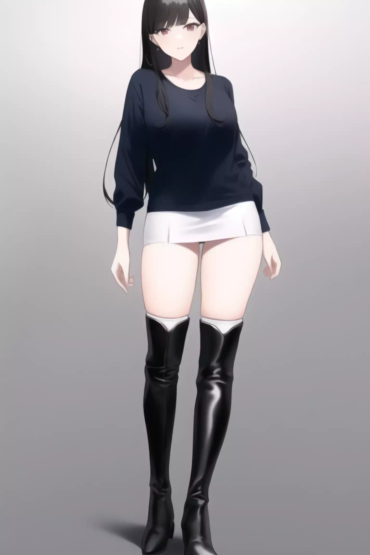 ミニスカにニーハイブーツ
