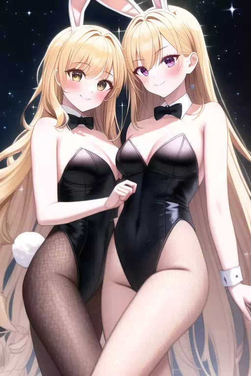 どちらのウサギちゃんと、お遊びになりますか？(アニメ塗り)