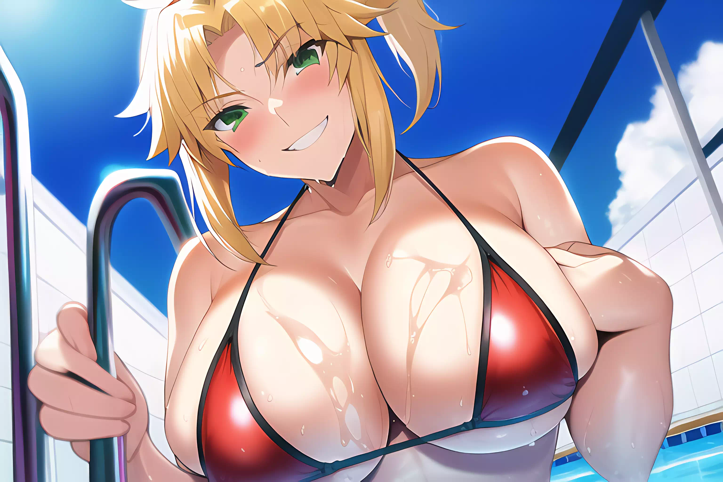 水着で挑発モードレッドさん2 巨乳