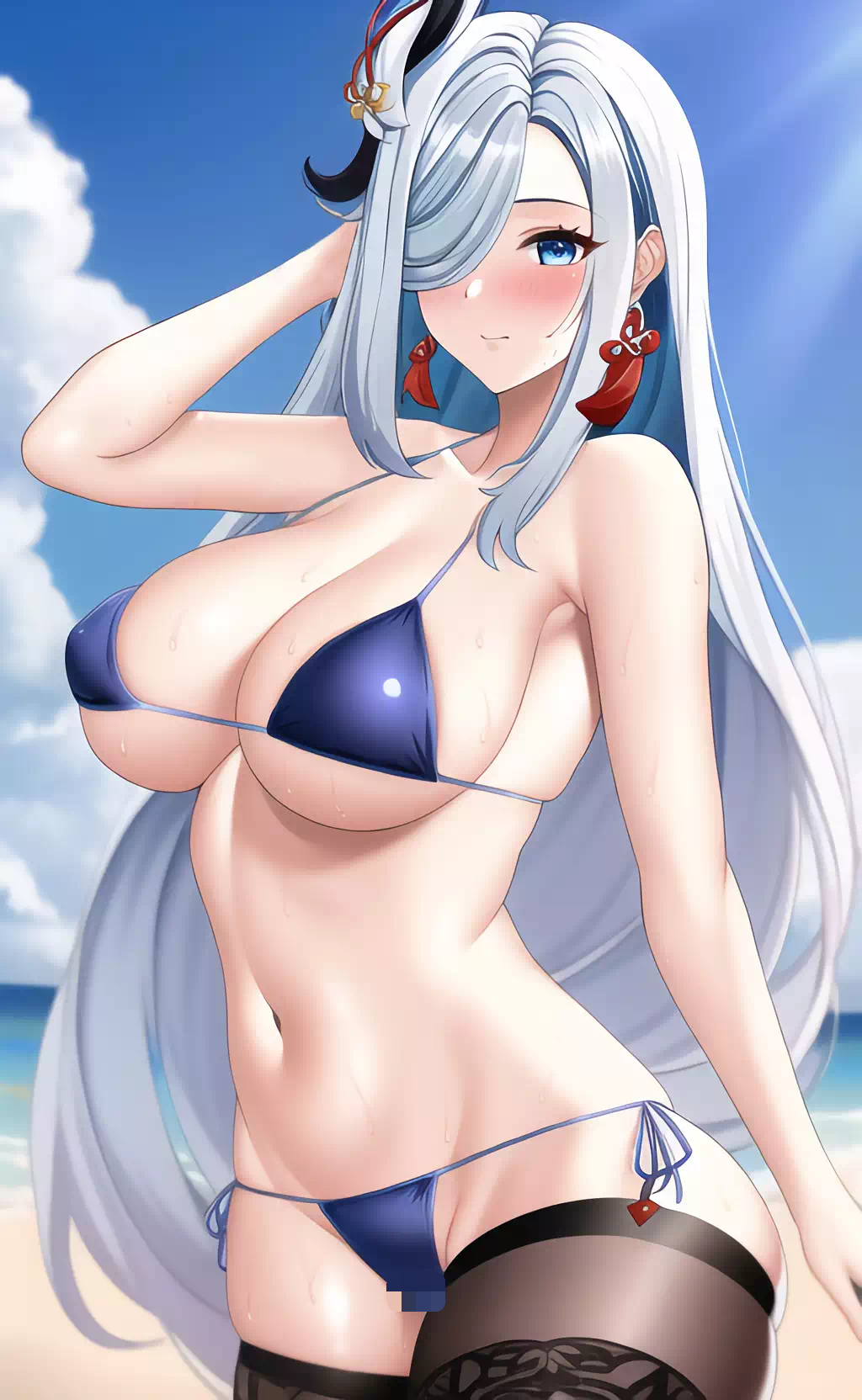 Genshin Waifus on the beach