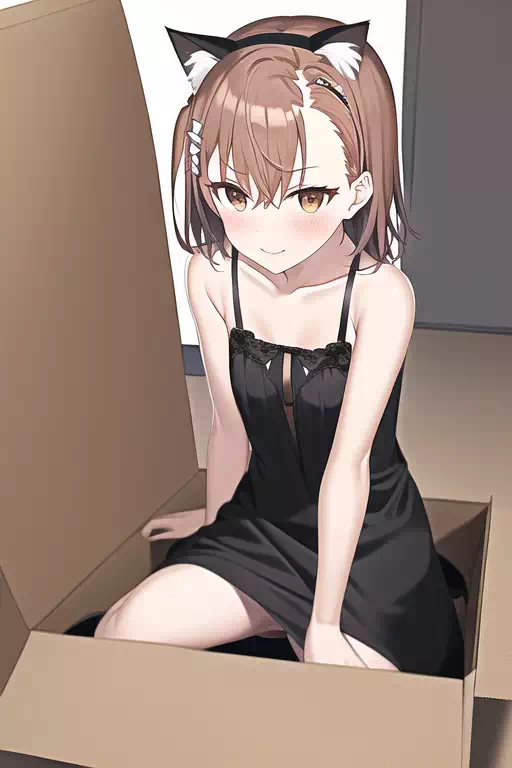(AI) Mikoto in a Cardboard Box