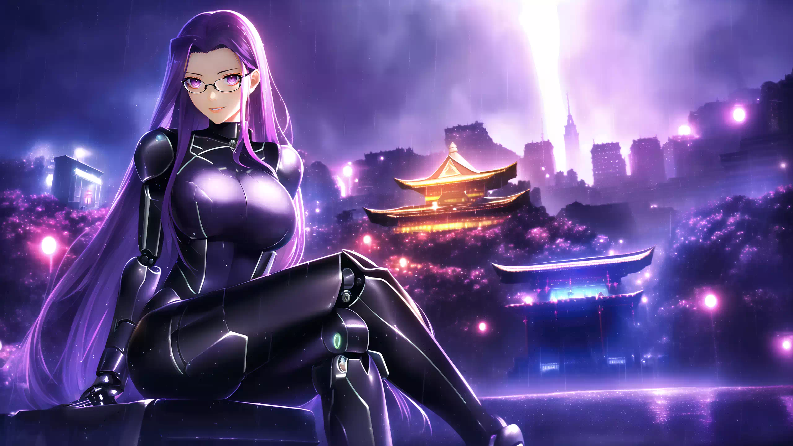 Cyberpunk Medusa in the Storm