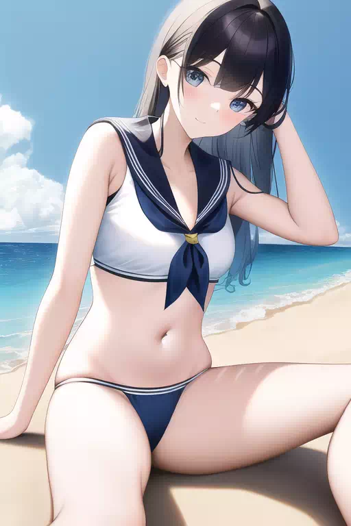 セーラービキニの少女その１