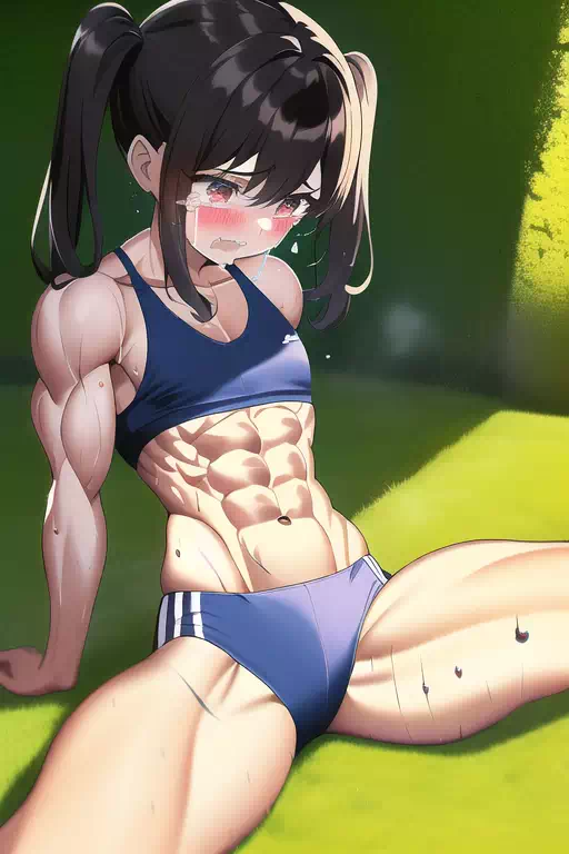 【AI】厳しいトレーニングに喘いでいる女の子