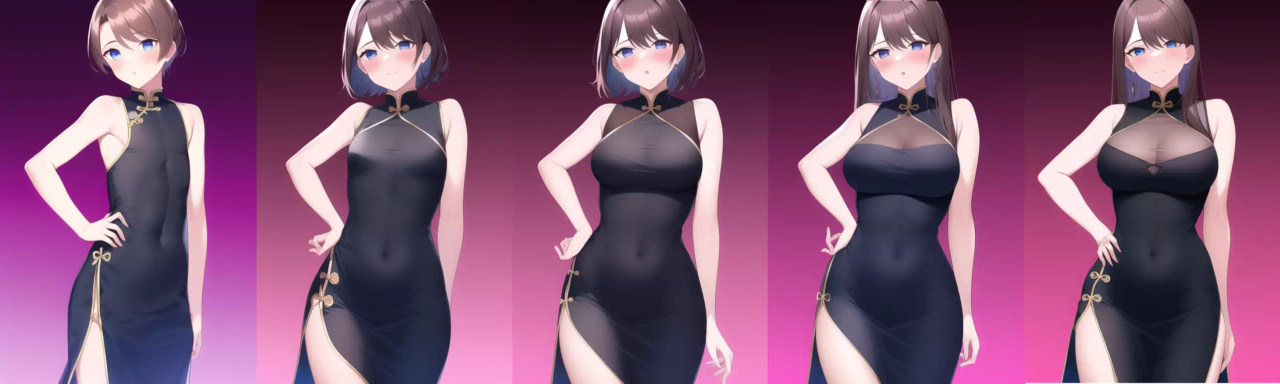 チャイナドレスの少年&rarr;チャイナドレスの女性TSF