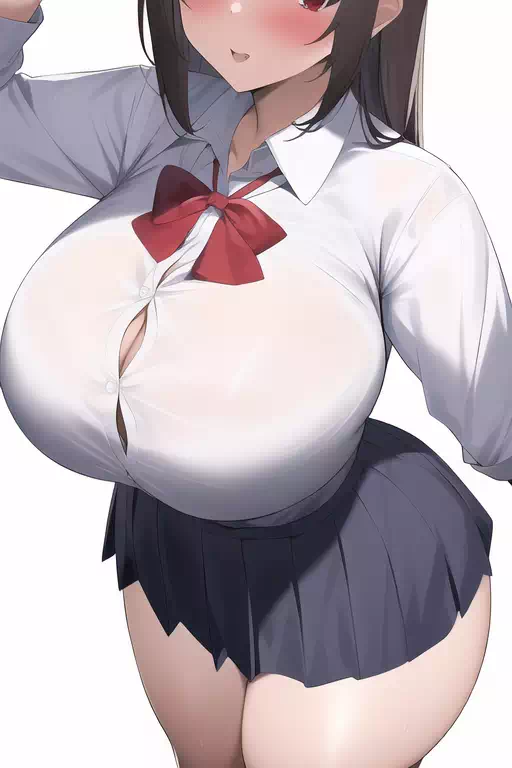 顔見切れ巨乳JK