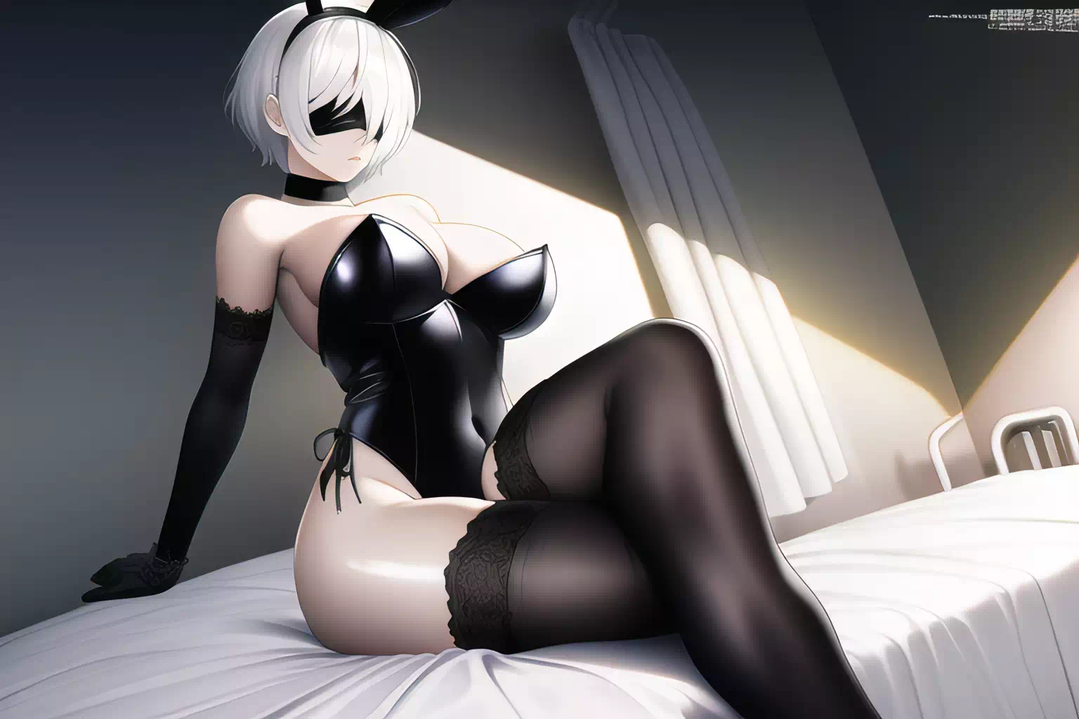 2B in playboy outfit again