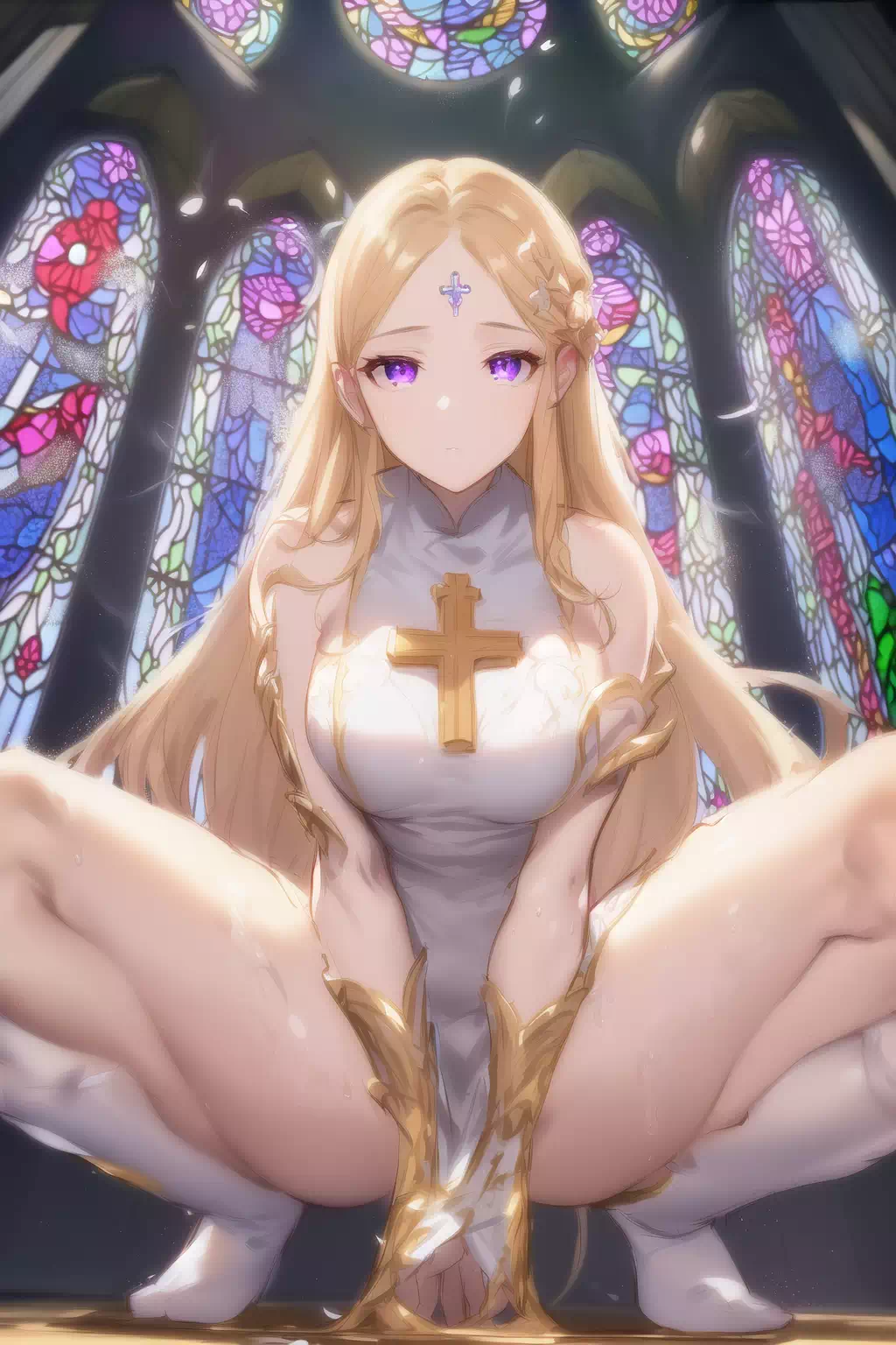 Priestess, Church, Stained Glass
