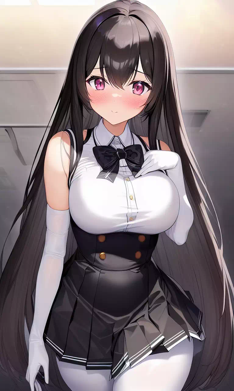 白タイツと白ロンググローブの少女
