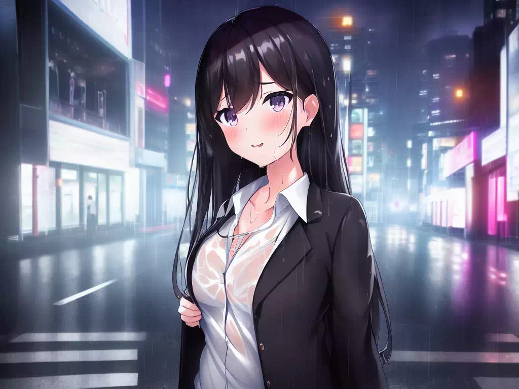 雨に濡れた女の子