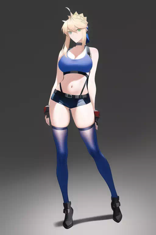 Saber cosplaying as Tifa