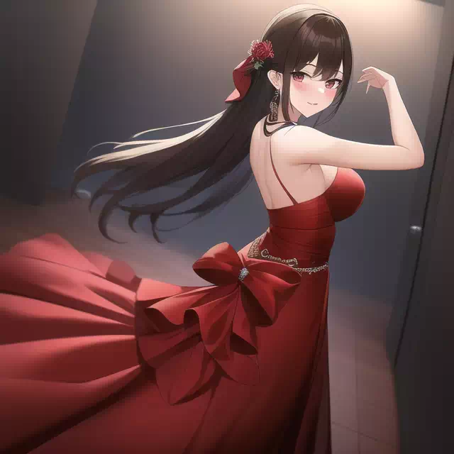 ドレス姿の娘さん