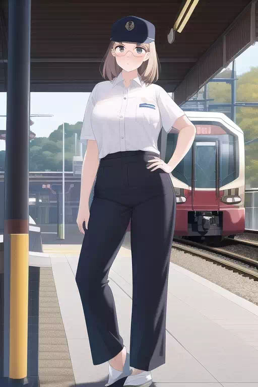 AIで女性鉄道駅員を描いてもらった