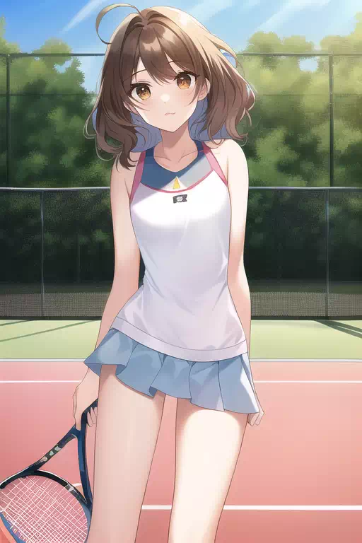 テニスが好きなクセっ毛少女