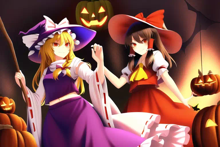 ハロウィーン魔理沙?霊夢@東方2