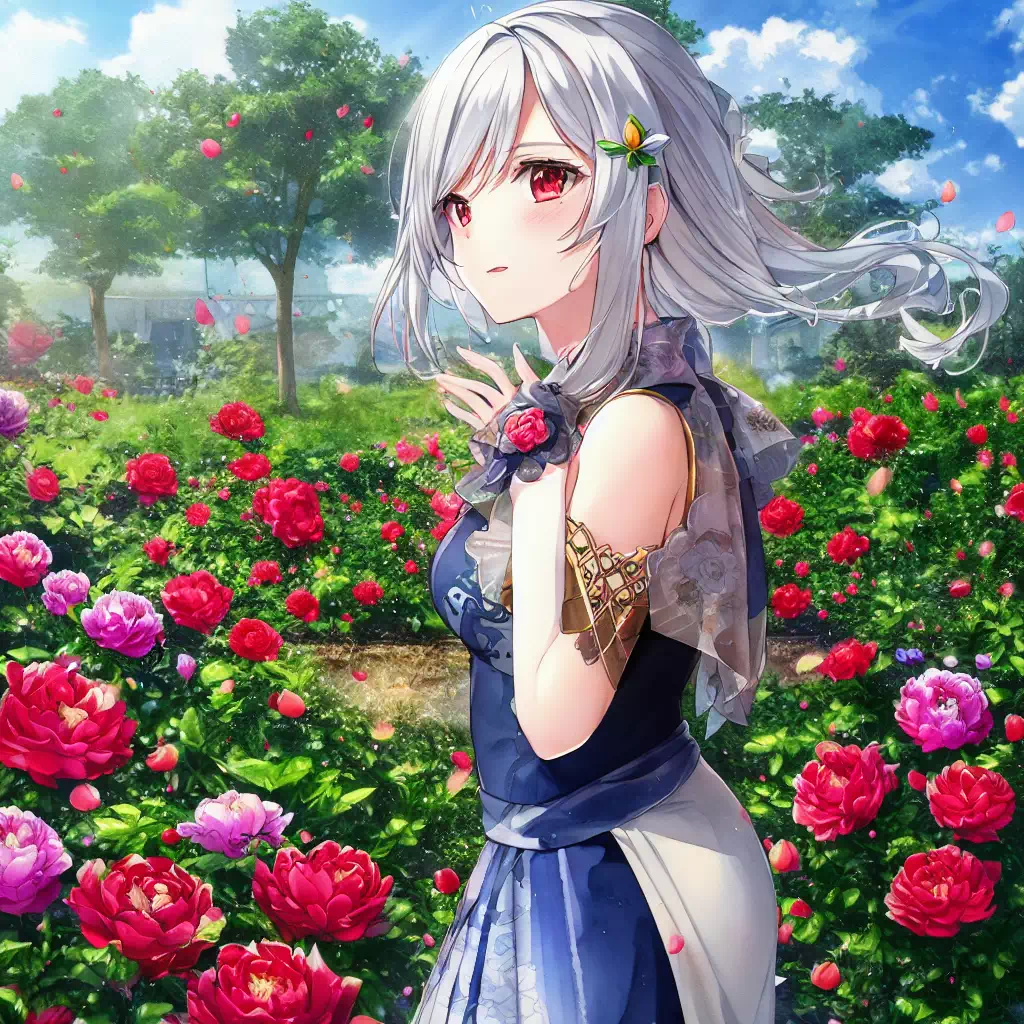 花?少女 girl in garden