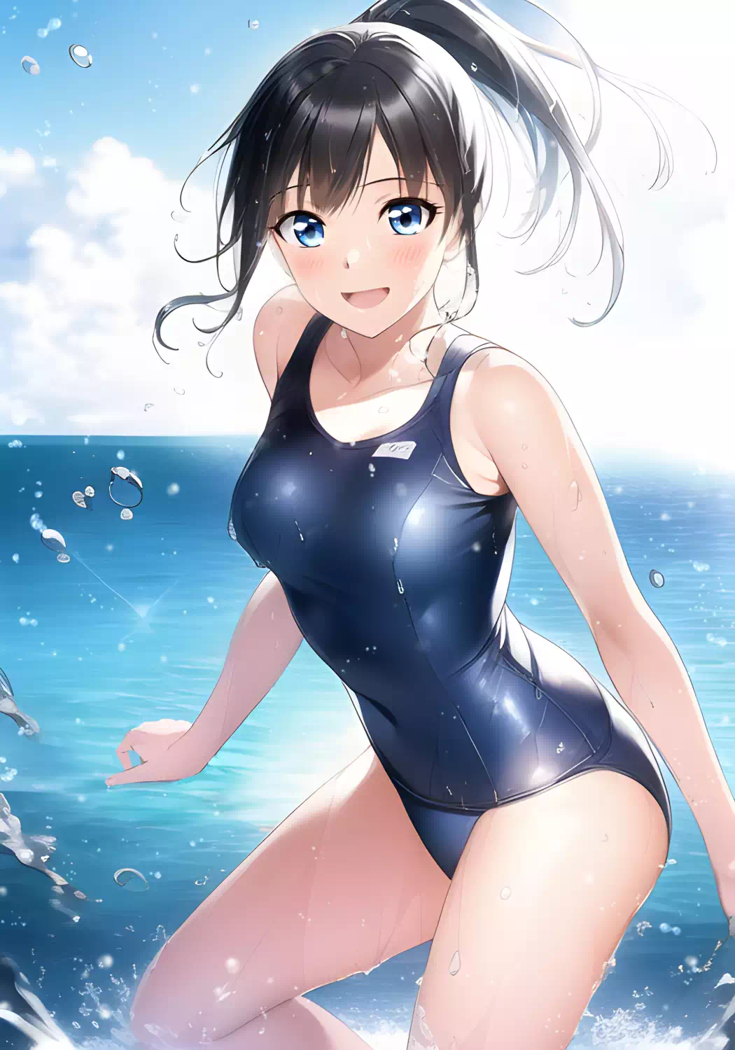 スク水と海水浴