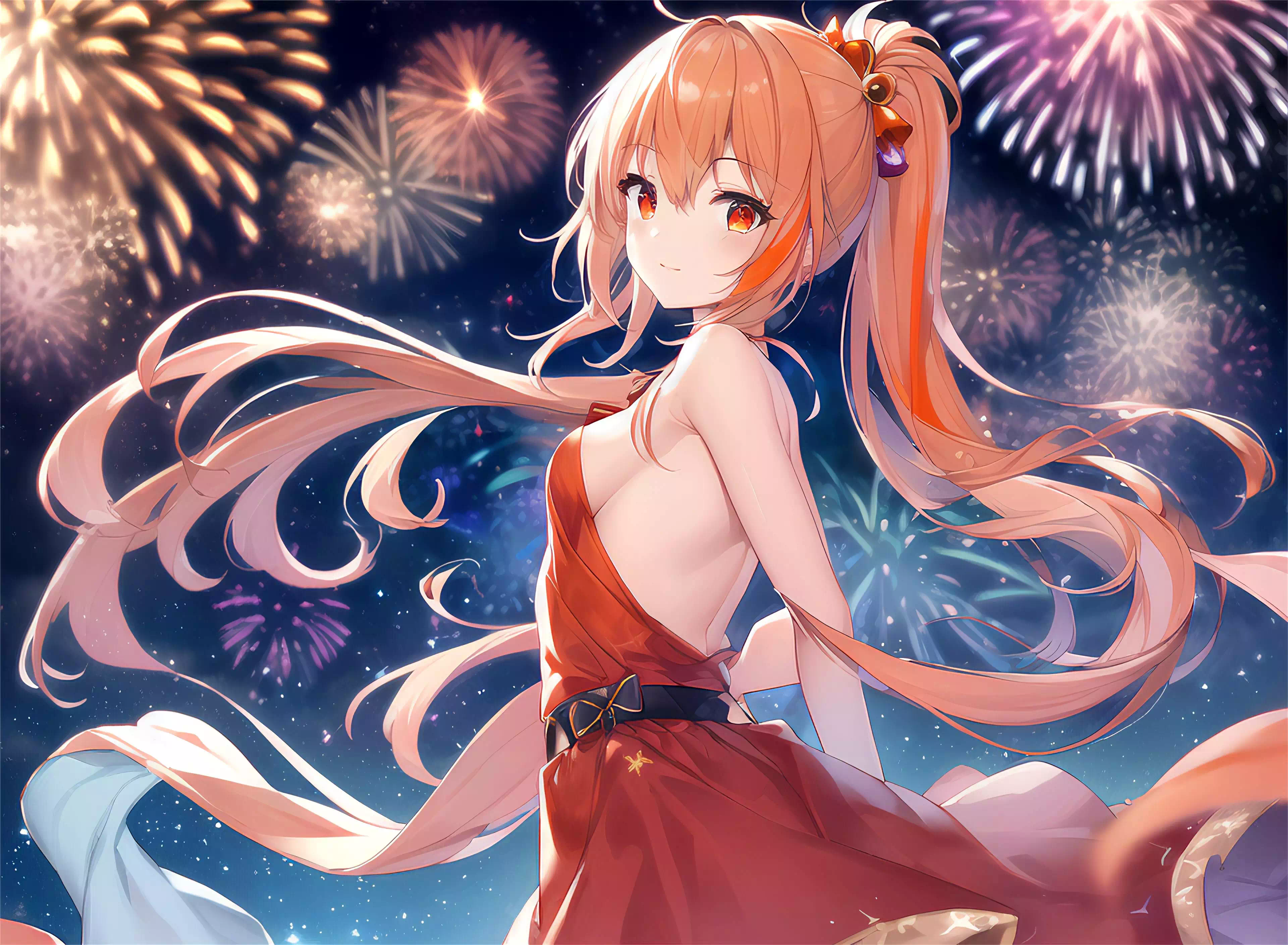 《夜空中?放的是花火和?的美》烟花的??家??宵?