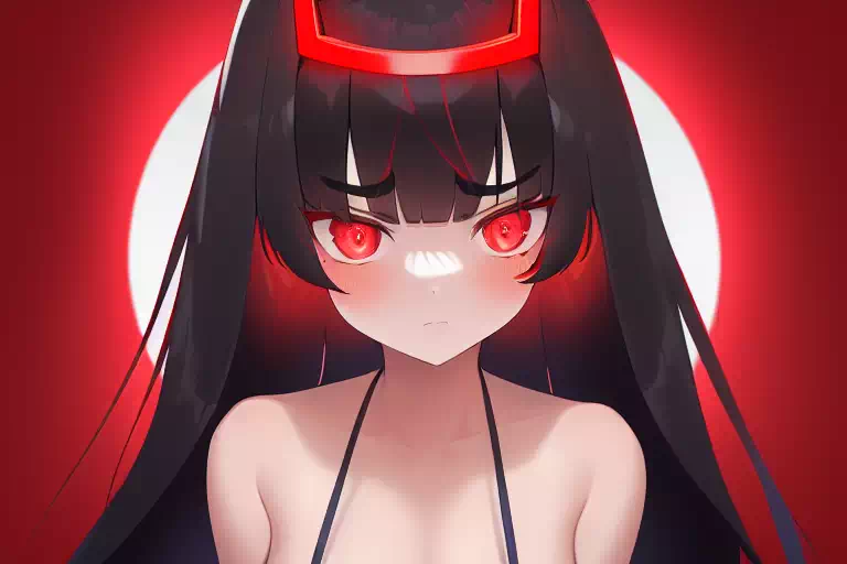 Shy red eyes girl