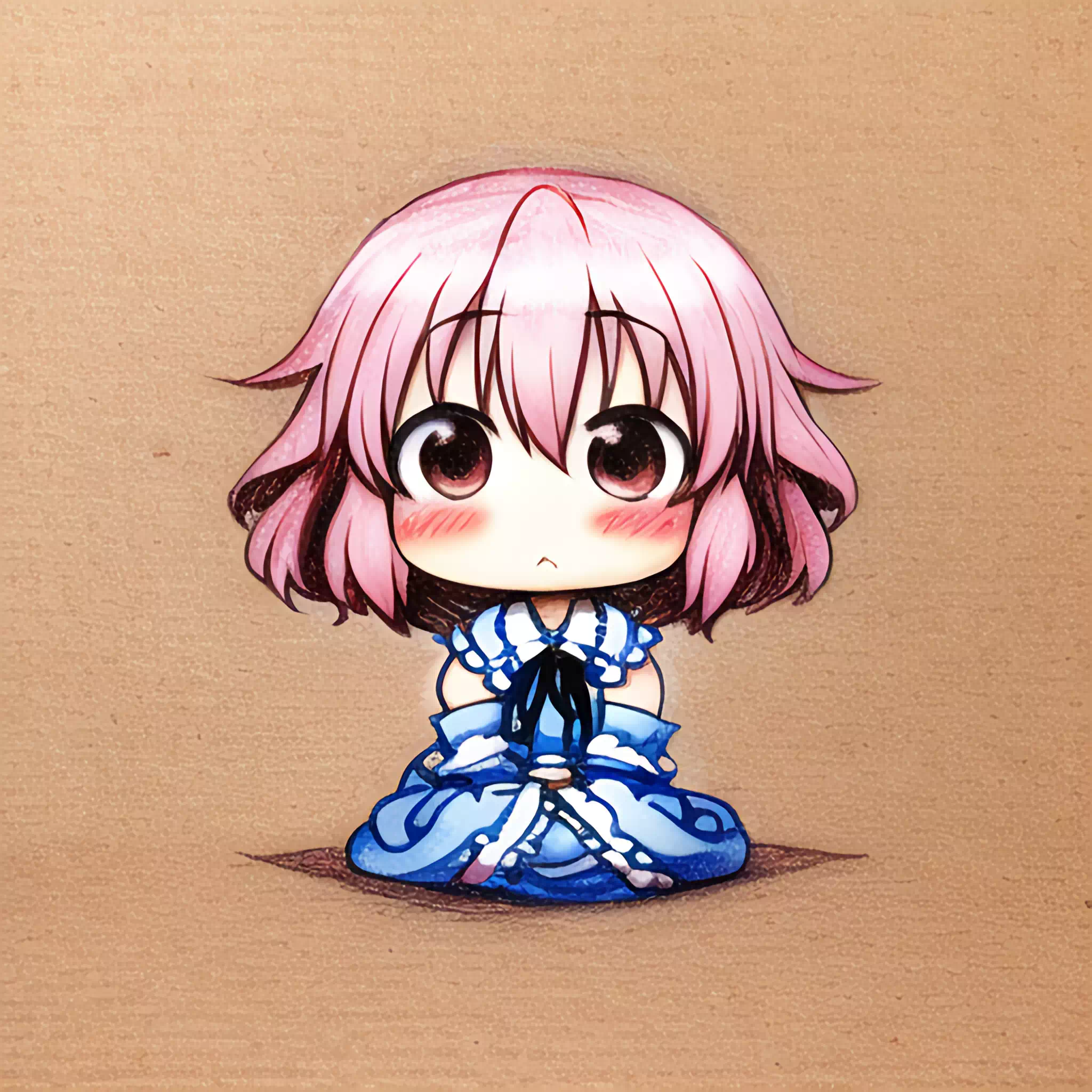 Chibi Yuyuko pencil-style