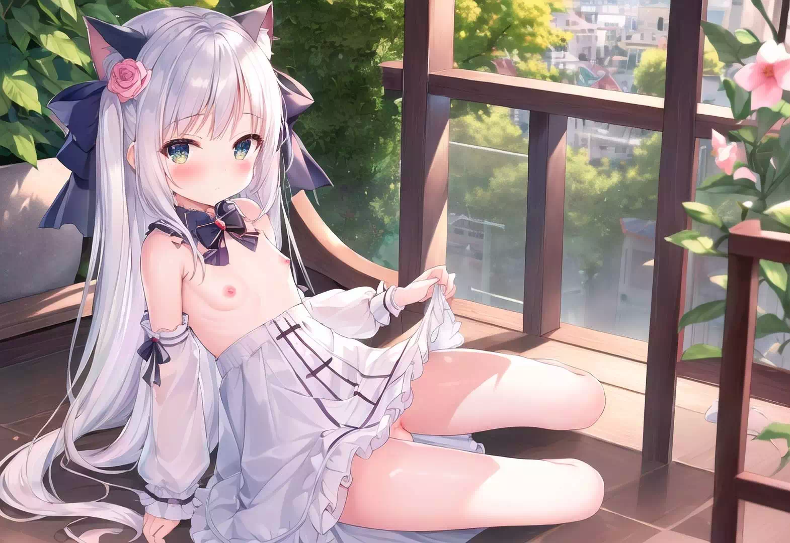 猫猫?了完成主人的任?，主?露出了自己的小乳房和湿透的小穴（2）