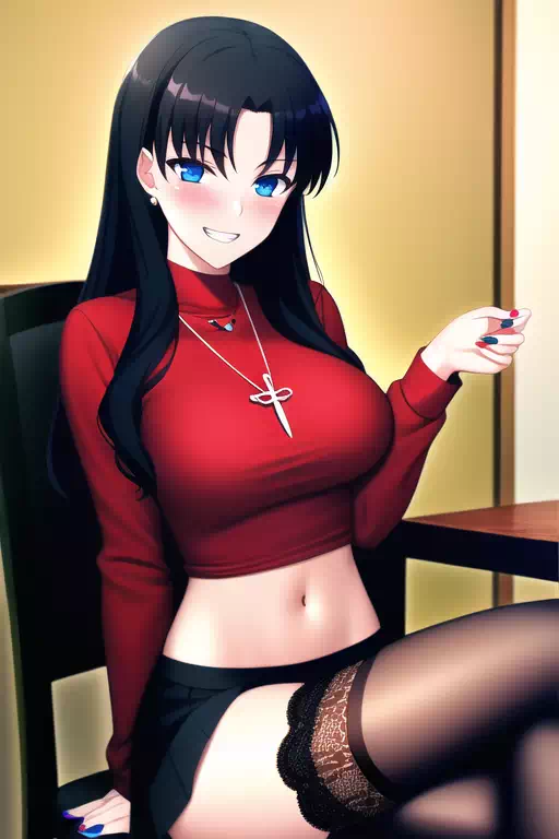 [AI] Tohsaka Rin on chair