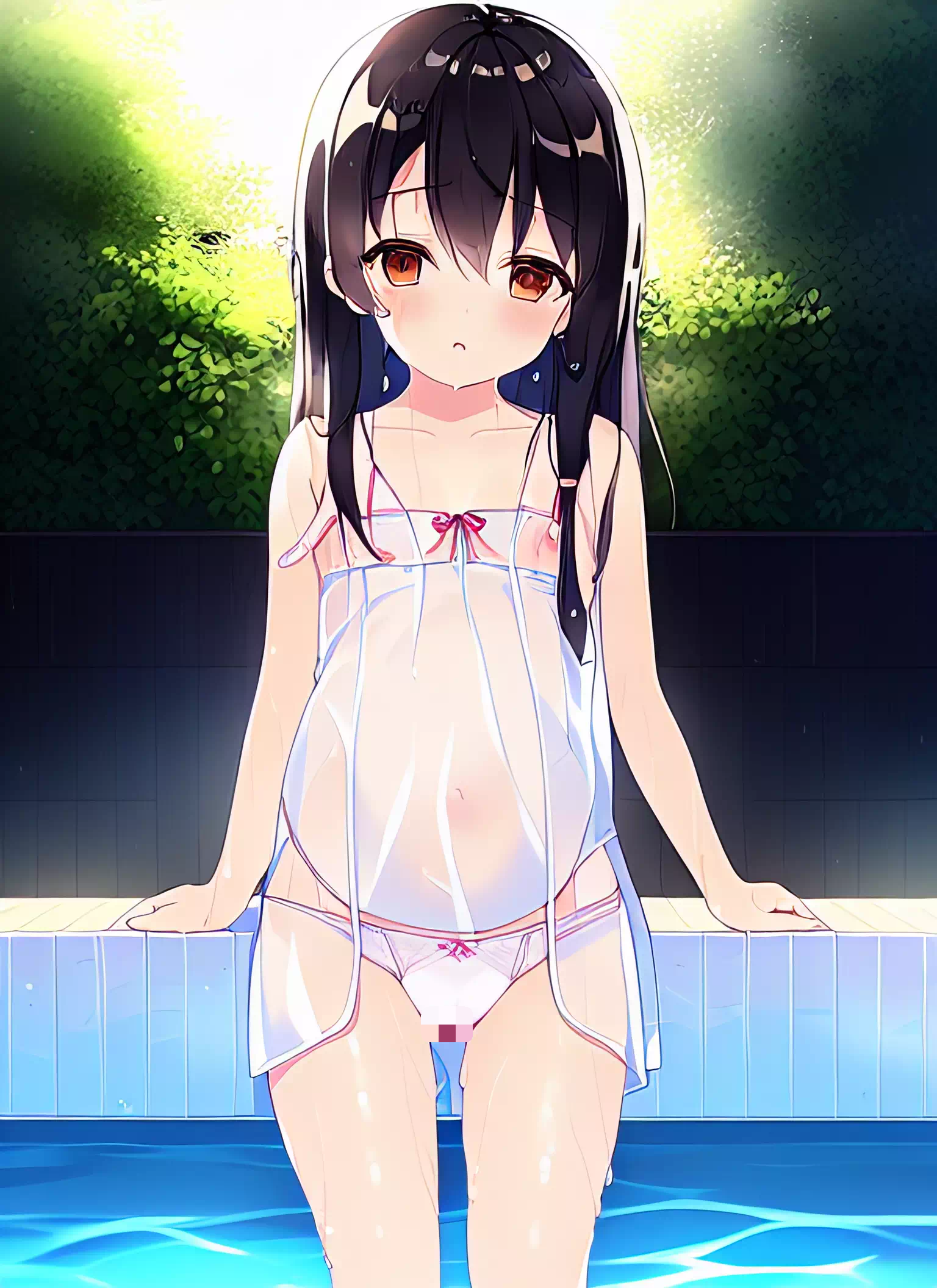 Cute pregnant elementary girl