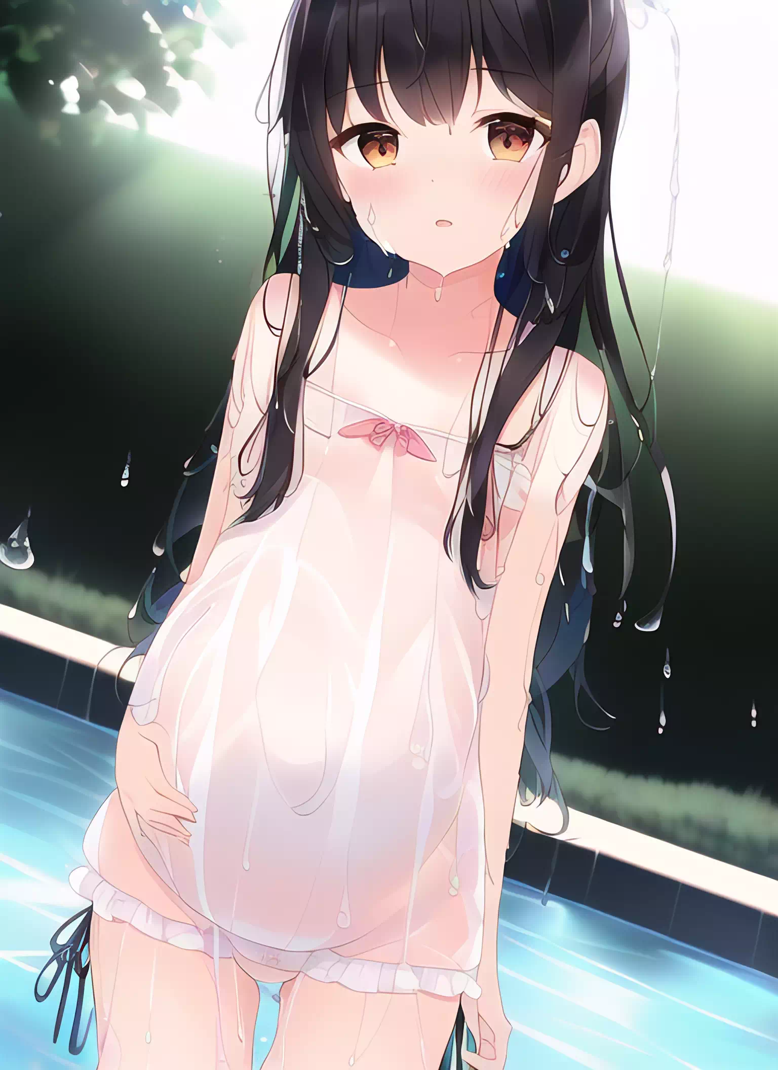 Cute pregnant elementary girl