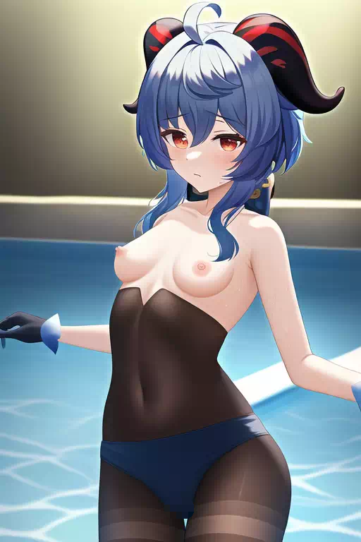 上半身裸の甘雨ちゃん