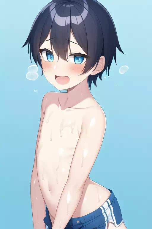 泳ぐ少年→巨乳の少女TSF