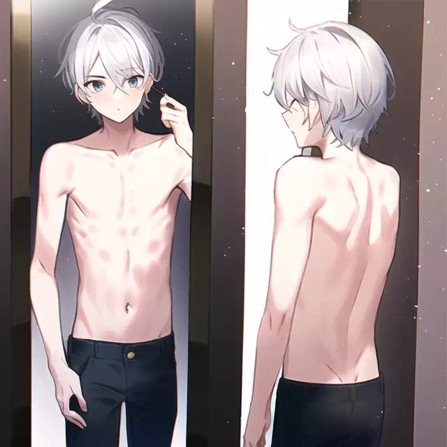 鏡に見とれる少年副産物